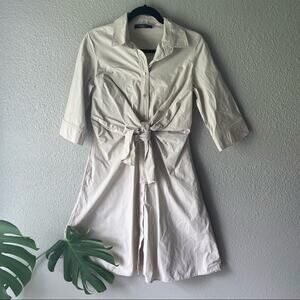 Max Mara Weekend Knot Waist Khaki Shirt Dress